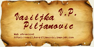 Vasiljka Piljanović vizit kartica